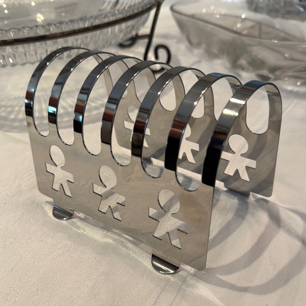 Alessi Silver Stainles Steel Toast Rack.